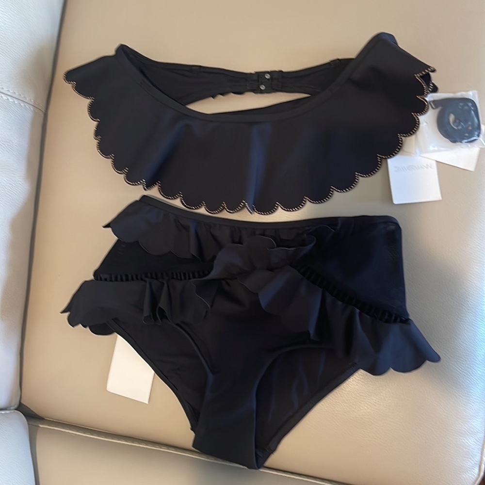 Zimmermann ruffle trim top and bottom swimsuit sz Au 1 - Picture 14 of 15